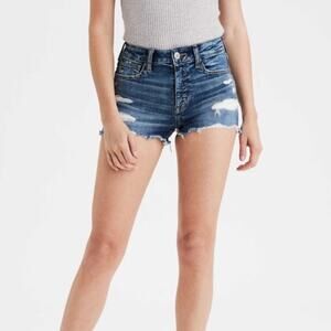 AMERICAN EAGLE Super Hi Rise Shortie Denim Shorts 4